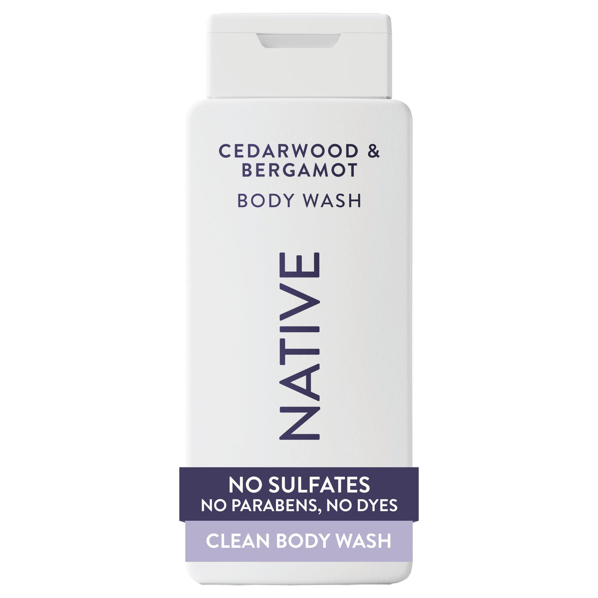 Native cedarwood & bergamot front packaging showing product and brand