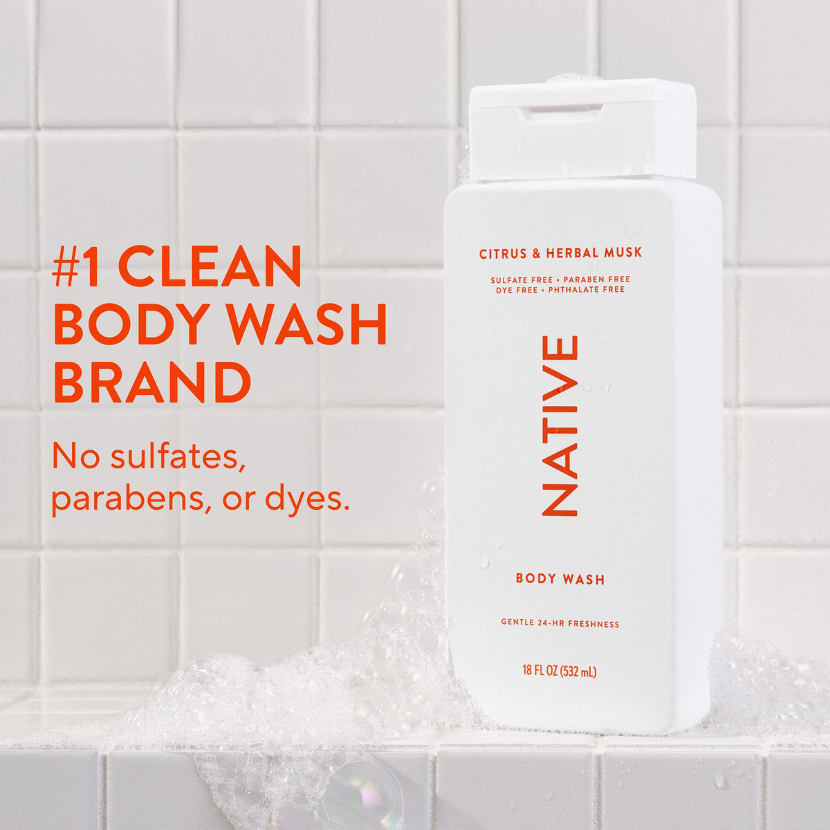 Native close-up of creamy lather texture demonstrating gentle cleansing