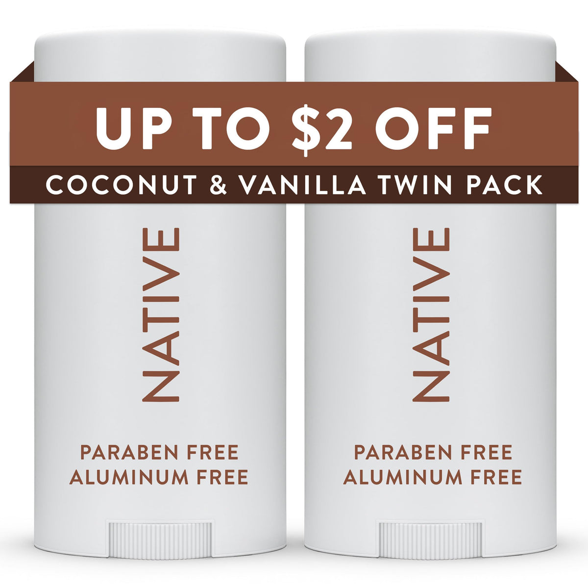 Native front packaging showing twin pack and scent benefits