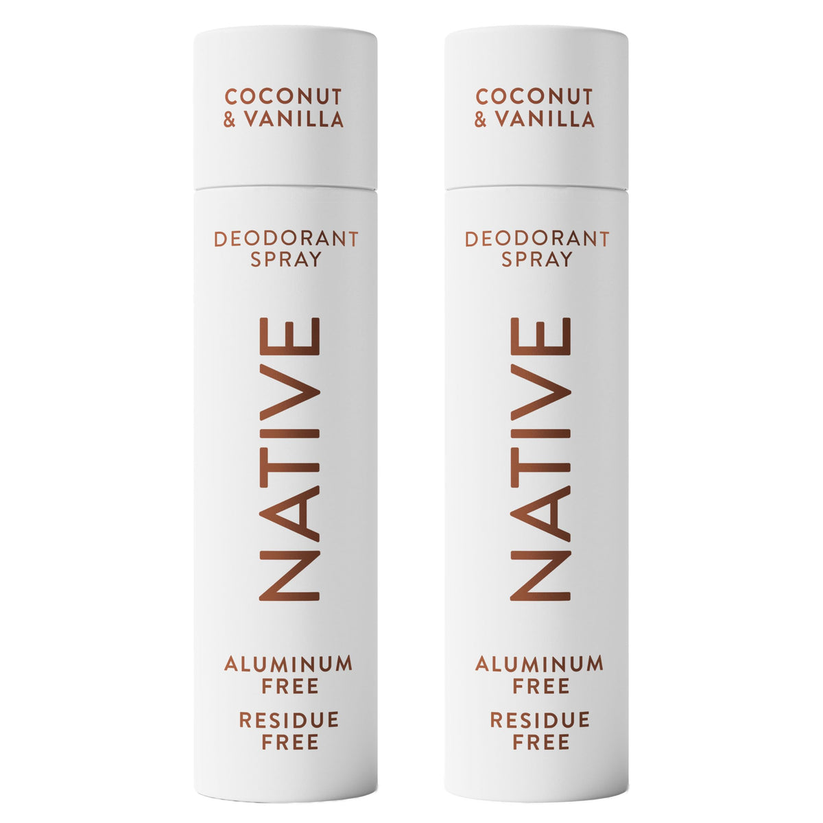 Native front-packaging twin pack showing both Coconut & Vanilla products for convenience