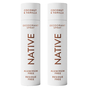 Native front-packaging twin pack showing both Coconut & Vanilla products for convenience