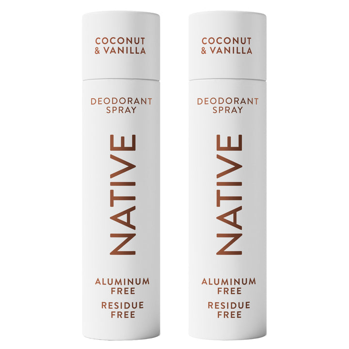 Native front-packaging twin pack showing both Coconut & Vanilla products for convenience