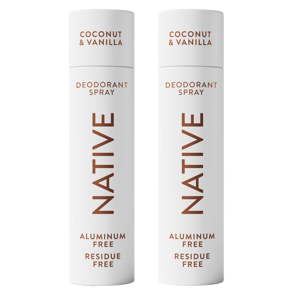 Native front-packaging twin pack showing both Coconut & Vanilla products for convenience