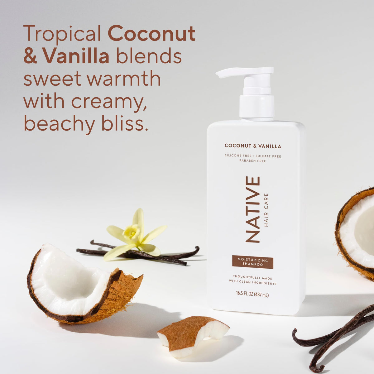 Native ingredient list callout showing short, simple formula and mindful choices