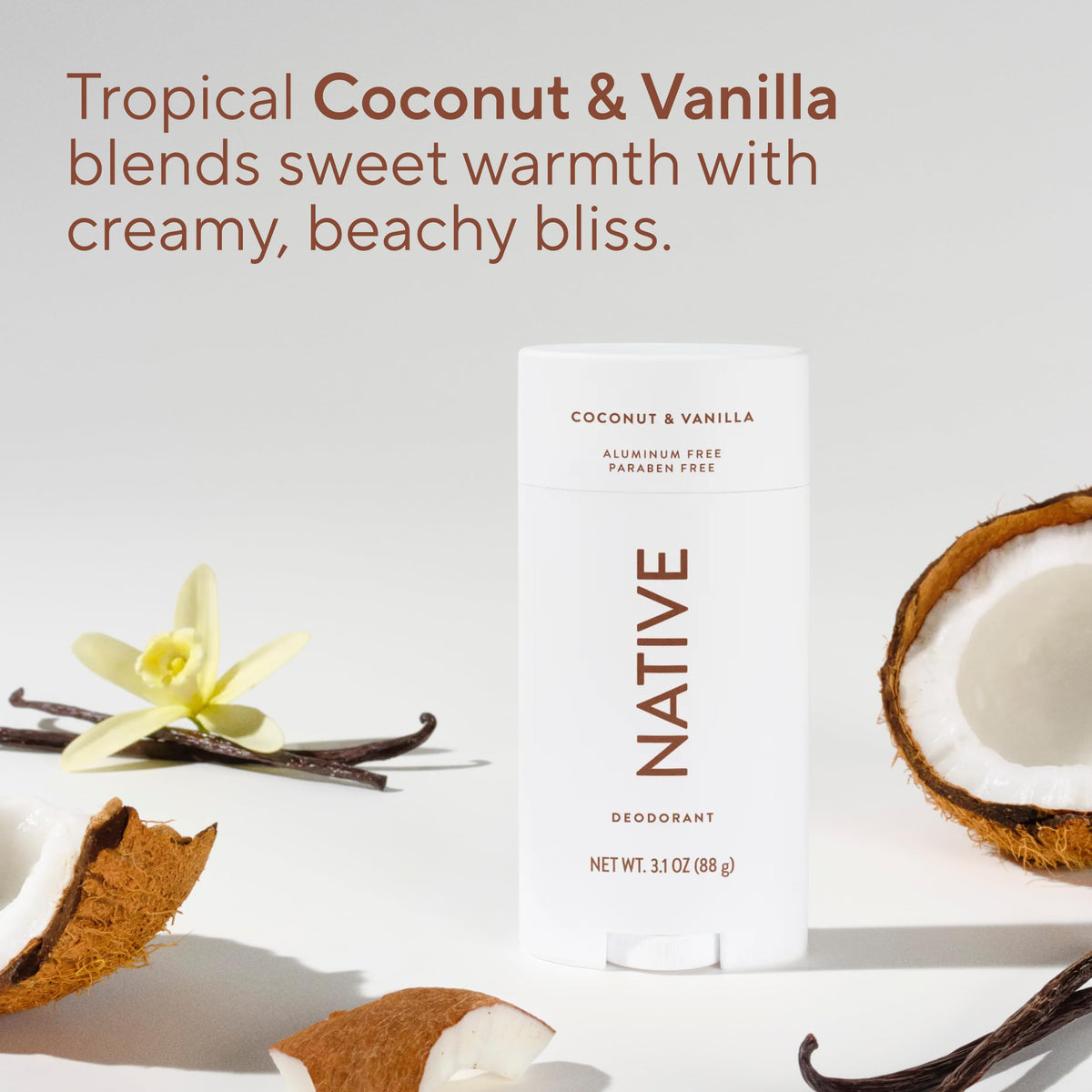 Native label detail showing key aluminum-free and vegan ingredients