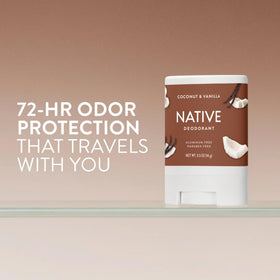 Native coconut & vanilla in a bag to demonstrate TSA-friendly convenience