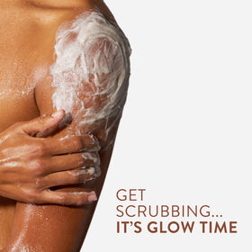 Native open jar texture of coconut & vanilla scrub highlighting creamy, moisturizing texture