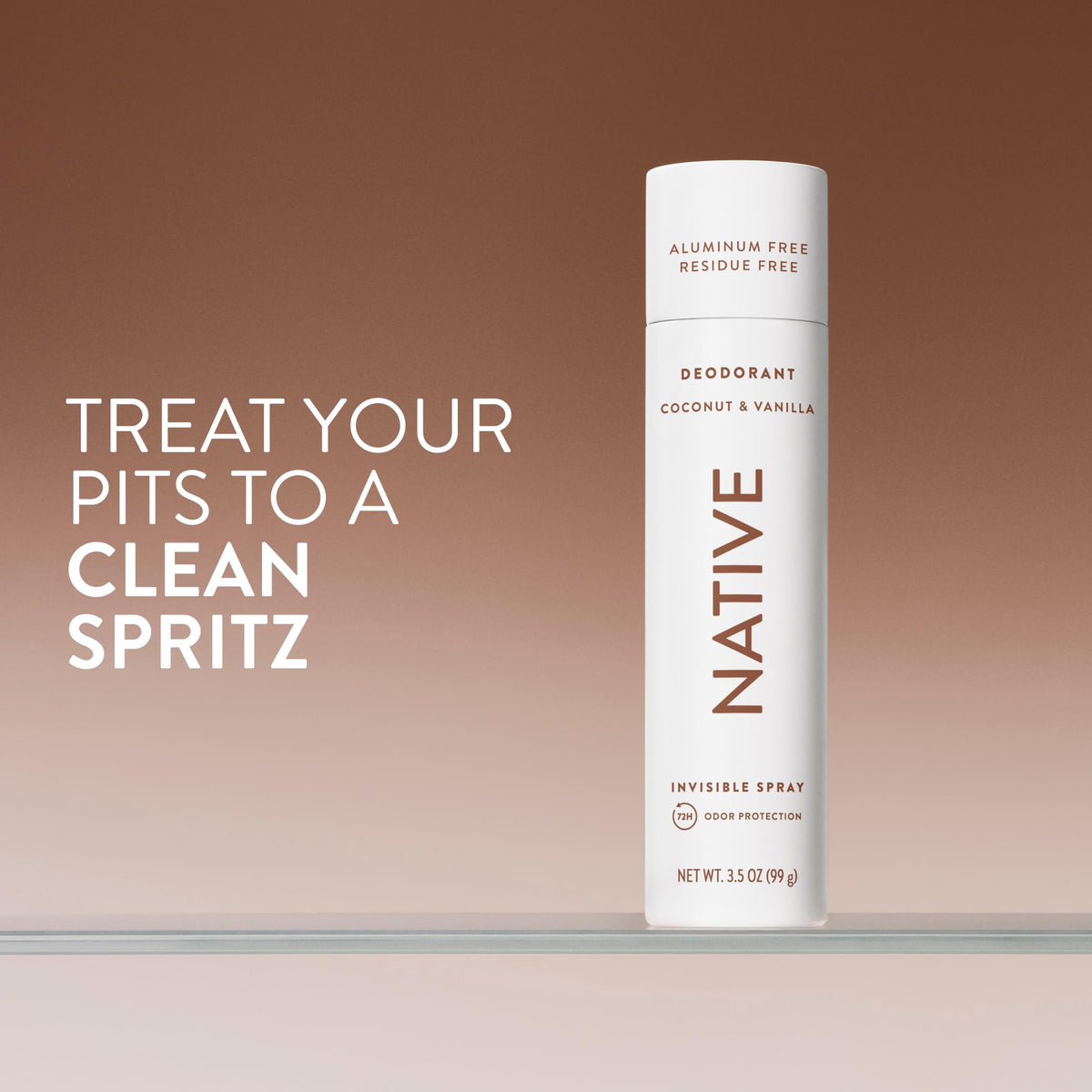 Native label close-up highlighting ingredients and aluminum-free benefit