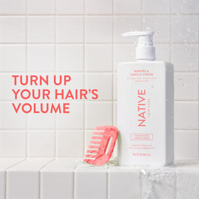 Native conditioner back label listing ingredients and usage directions