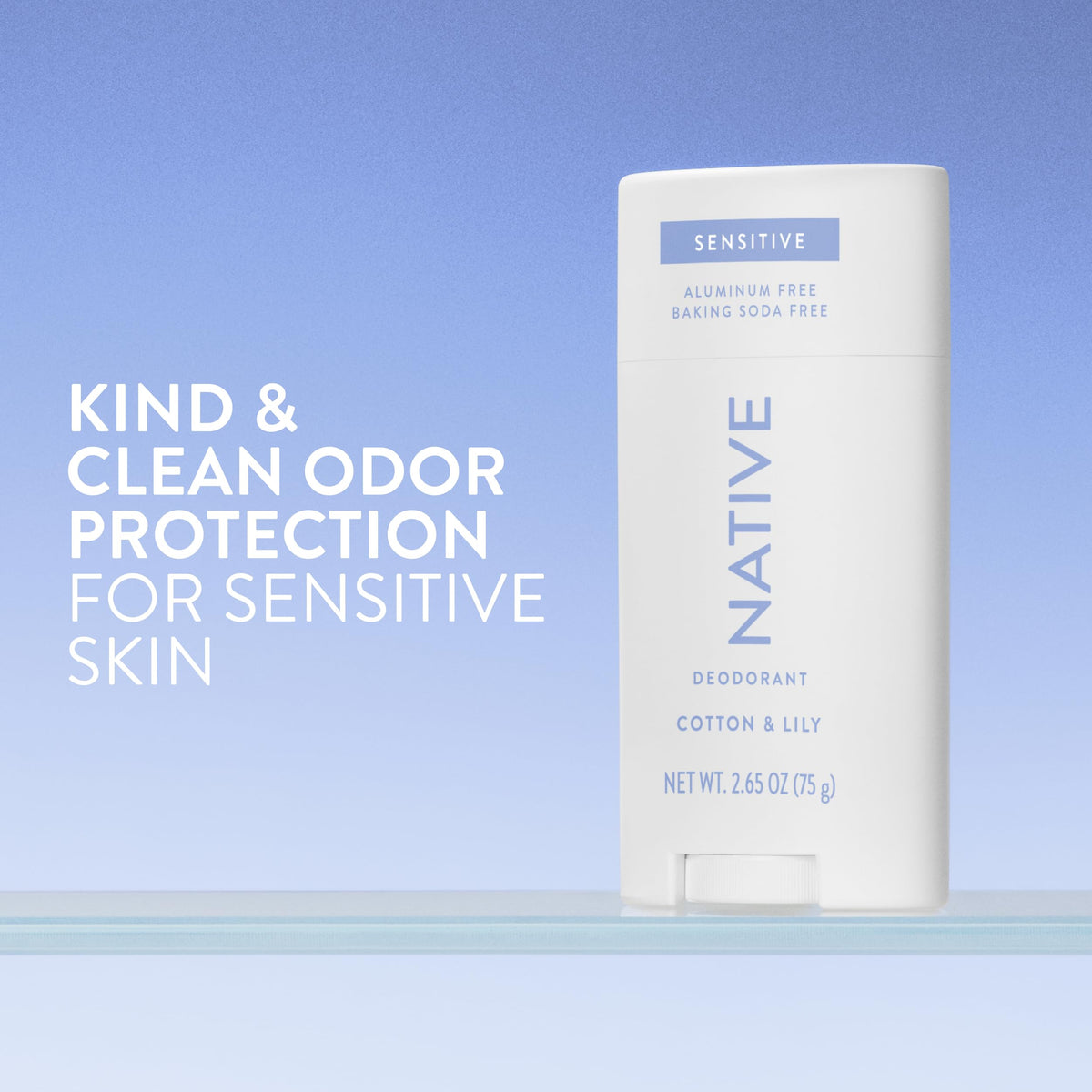 Native back label close-up listing ingredients and clean formula benefits