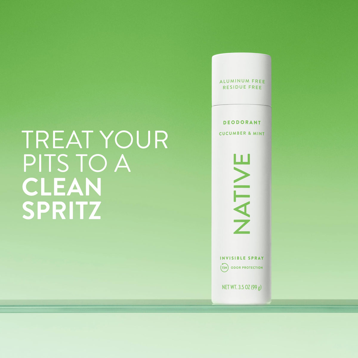 Native close-up of spray nozzle and bottle texture highlighting quick-dry mist delivery