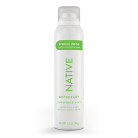 Native front packaging showing cucumber and mint scent and 72-hour claim for fresh benefit