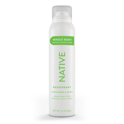 Native front packaging showing cucumber and mint scent and 72-hour claim for fresh benefit
