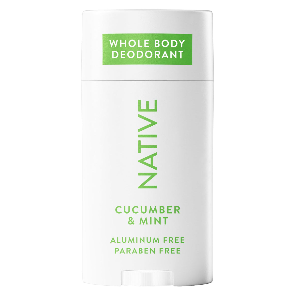 Native front packaging showing cucumber and mint scent and aluminum-free benefit