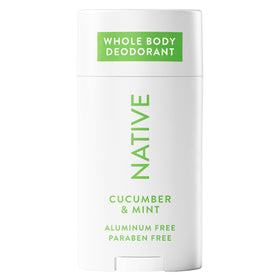 Native front packaging showing cucumber and mint scent and aluminum-free benefit