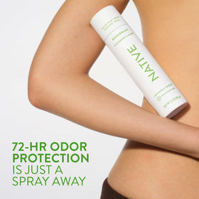 Native mist being applied to underarm demonstrating targeted 72-hour odor protection