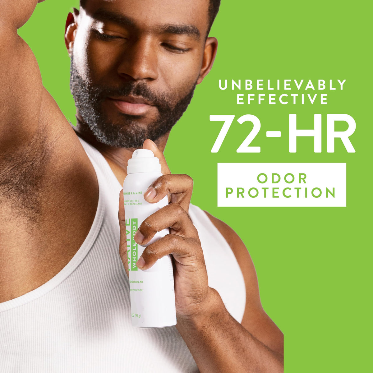 Native label detail highlighting clean ingredients and aluminum-free benefit