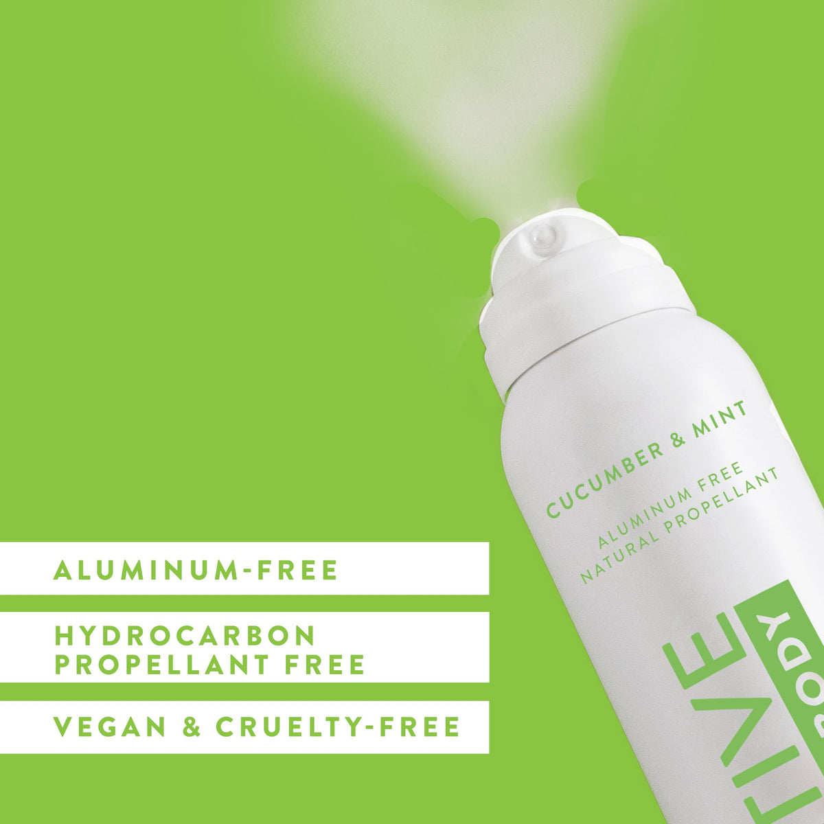 Native mist on skin showing quick-dry texture and invisible finish for comfort