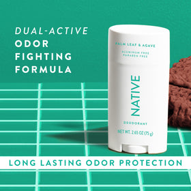 Native deodorant applying clear to underarm demonstrating non-staining benefit