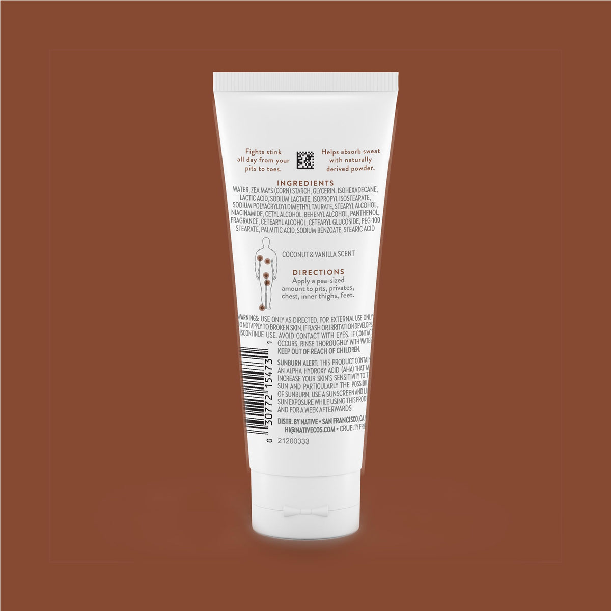 Native deodorant cream open with scooped texture, showing smooth spreadable consistency