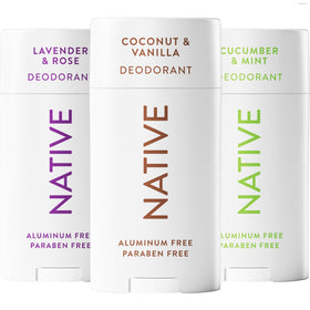 Native deodorant front packaging showing clean design and freshness