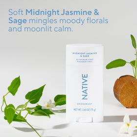 Native deodorant held in hand demonstrating 2.65 oz portable size benefit