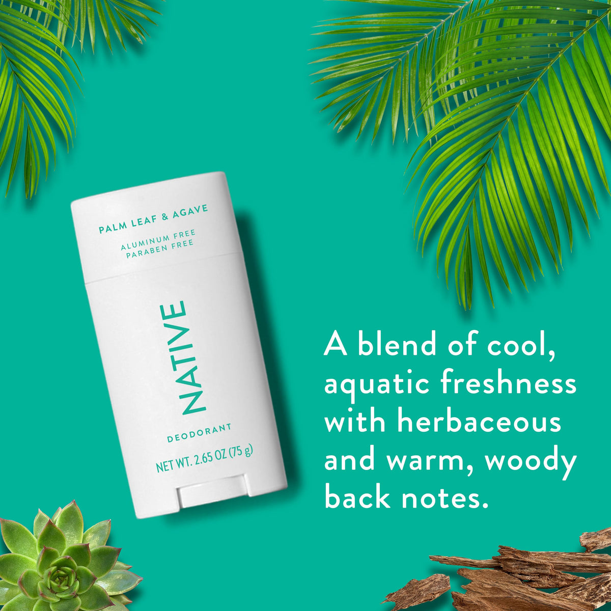 Native deodorant ingredients with shea butter and coconut for skin nourishment