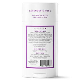 Native deodorant label detail showing aluminum-free and vegan benefits