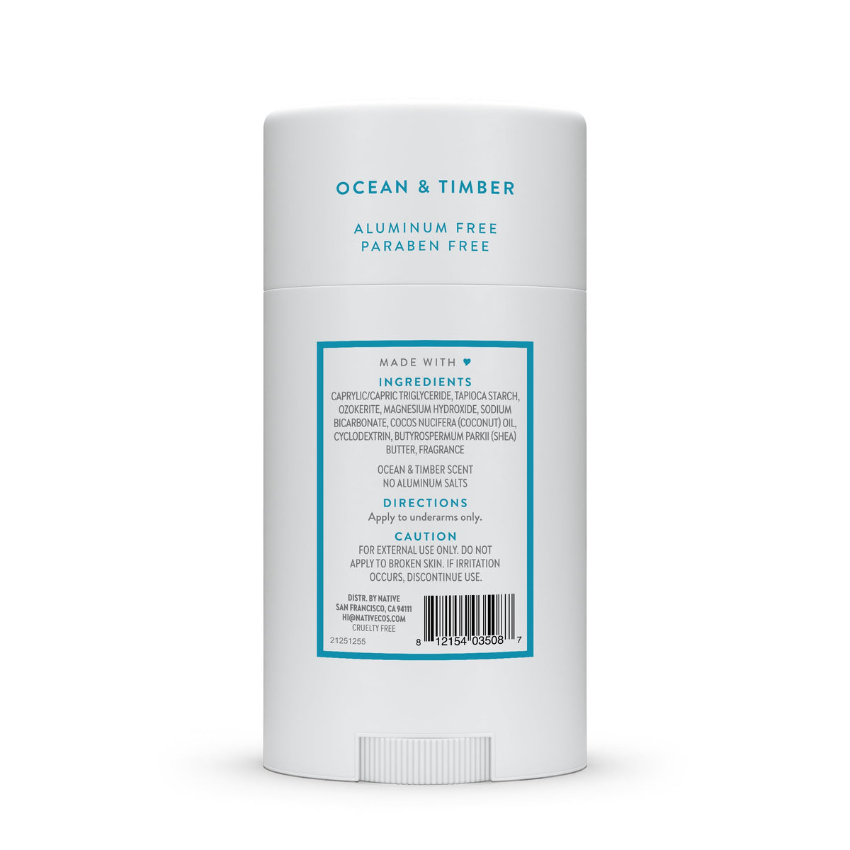 Native deodorant packaging detail emphasizing recyclable materials