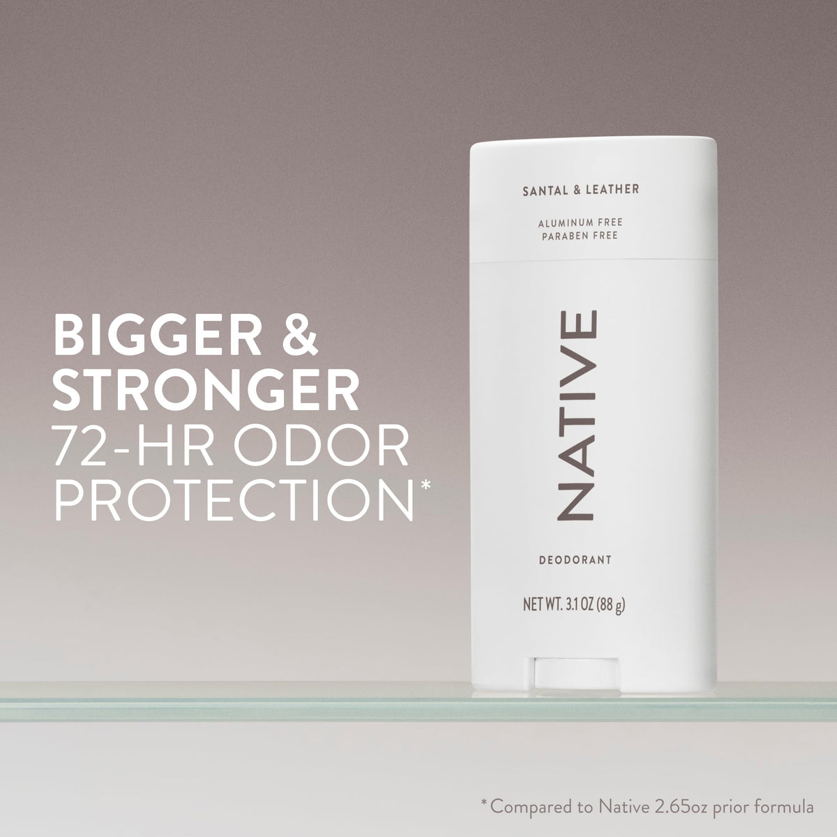 Native stick open top revealing smooth clear application for confidence