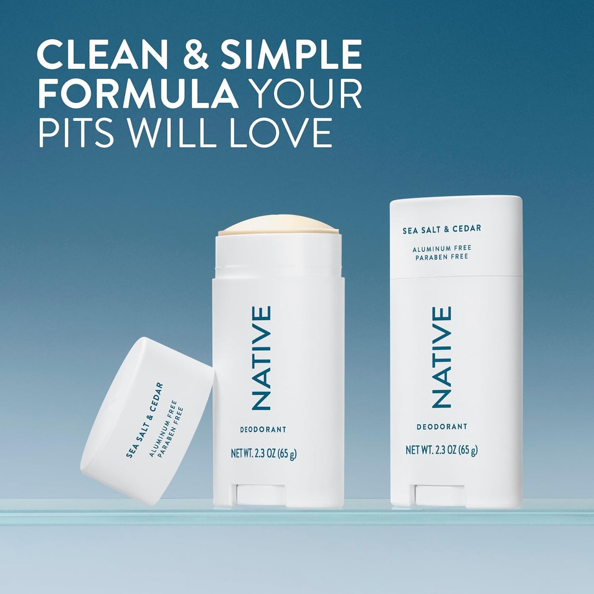 Native deodorant stick texture close-up highlighting smooth non-greasy glide