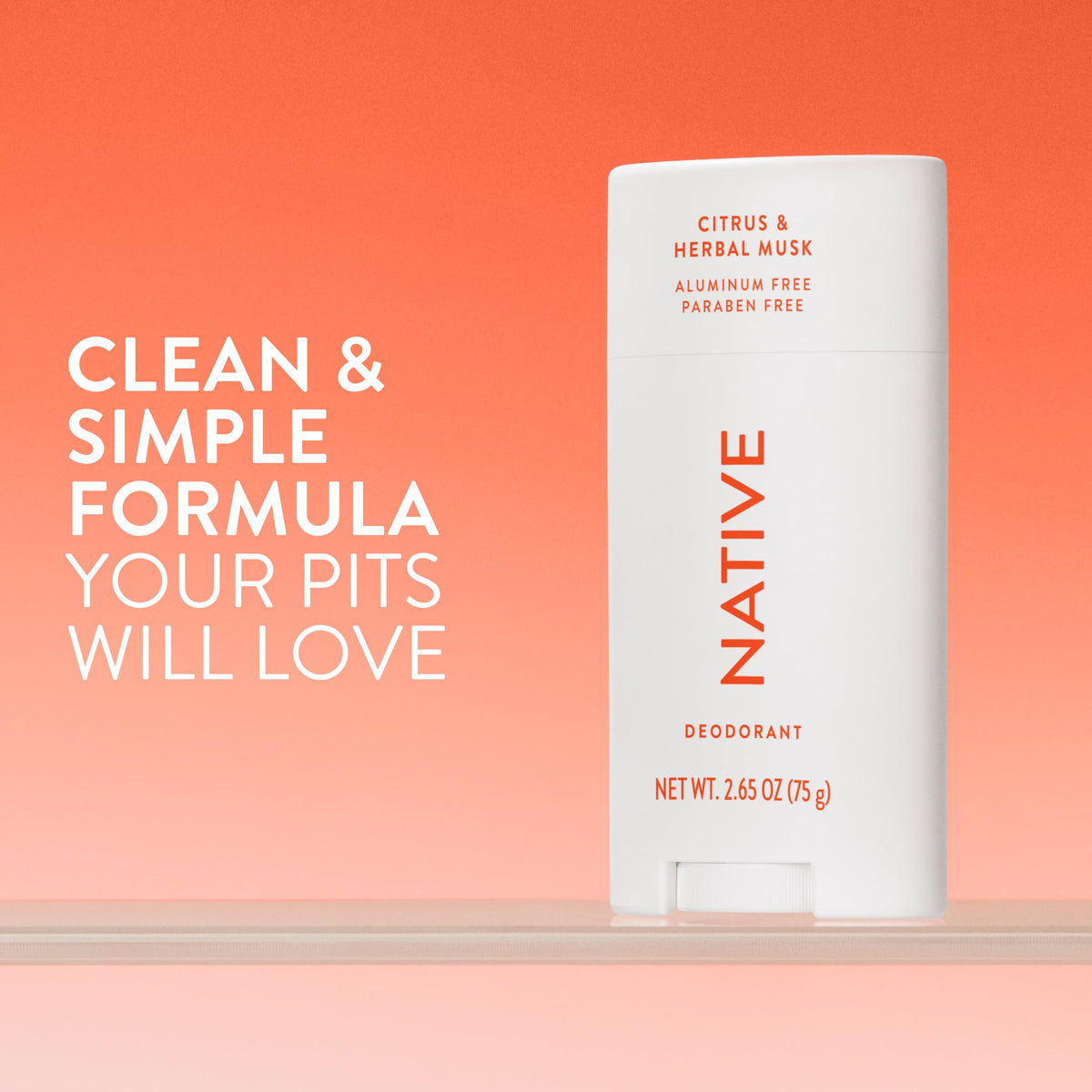 Native close-up of solid deodorant texture for smooth, clear application