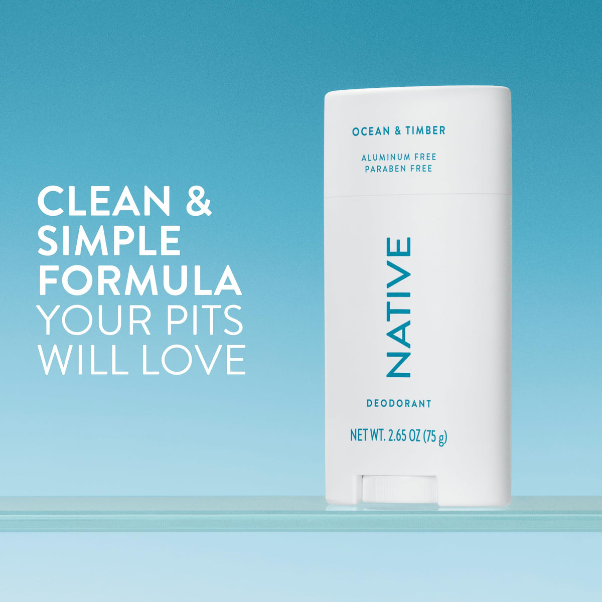 Native deodorant smooth texture close-up for soft glide and no residue