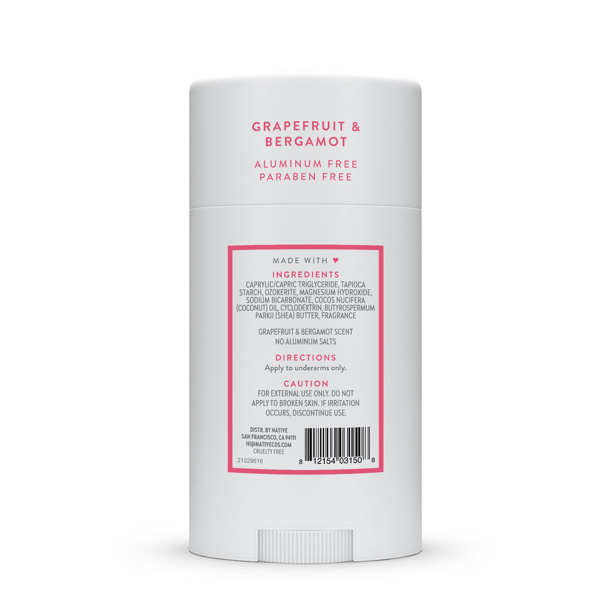 Native deodorant in travel pouch for convenient odor protection