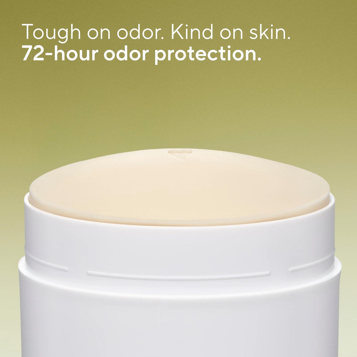 Native close-up of smooth deodorant texture showing silky glide and clear finish