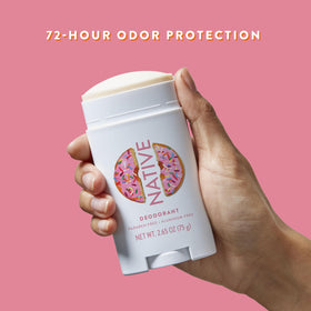 Applying Native Dunkin deodorant underarm for long-lasting odor protection