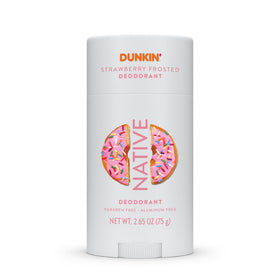 Native Dunkin Strawberry Frosted front packaging showing scent and benefits