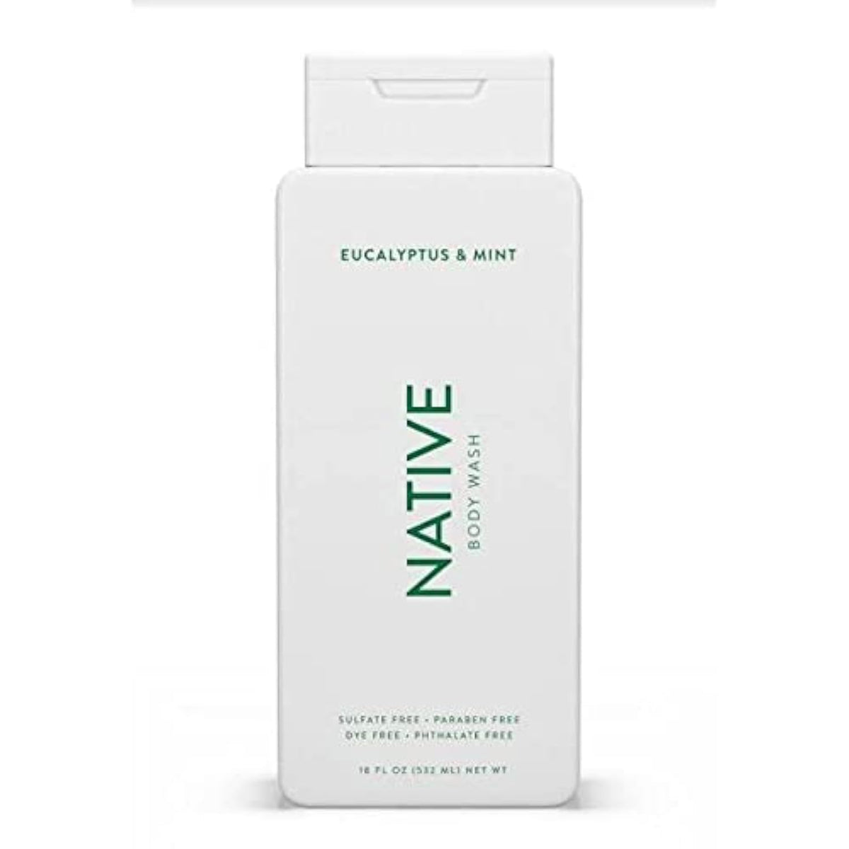 Native eucalyptus and mint front bottle showing label and pump for quick grab-and-go use