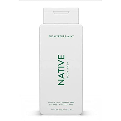 Native eucalyptus and mint front bottle showing label and pump for quick grab-and-go use