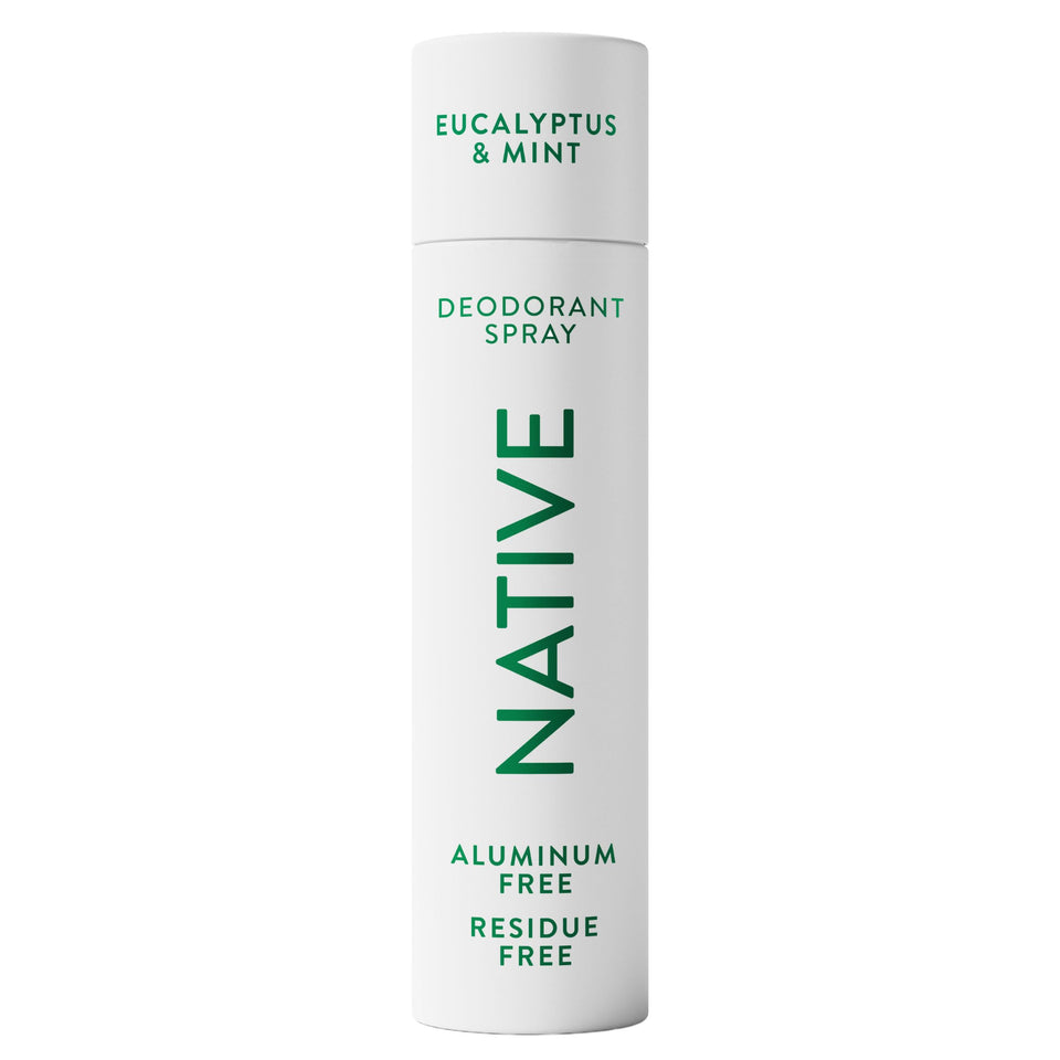 Native front canister showing eucalyptus and mint scent benefits