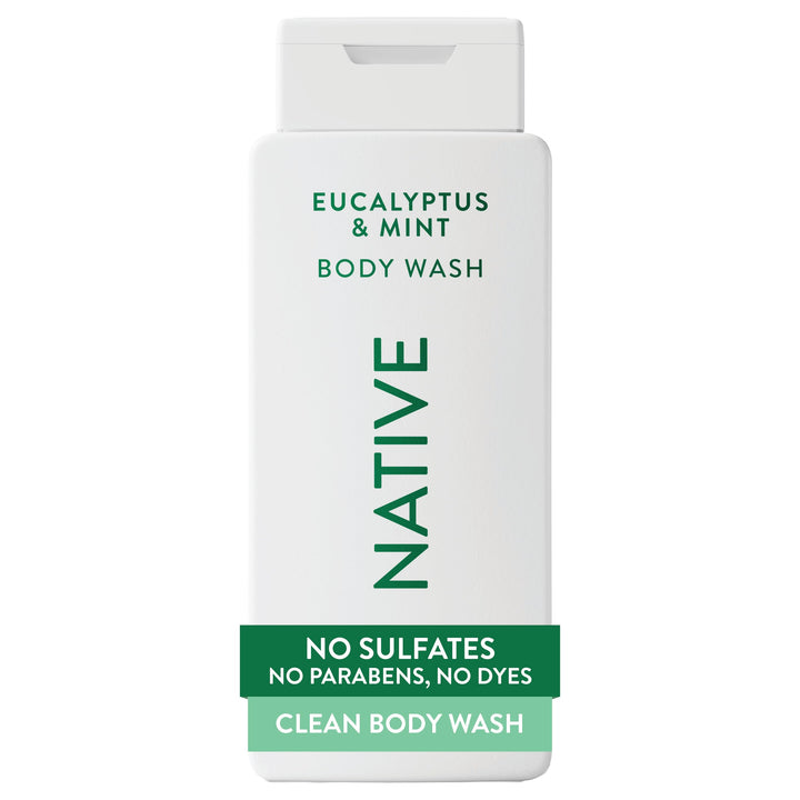 Native eucalyptus & mint front packaging showing 18 oz bottle and clean branding
