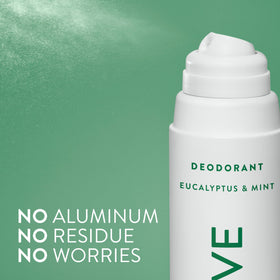 Native in-use underarm spray illustrating long-lasting odor protection