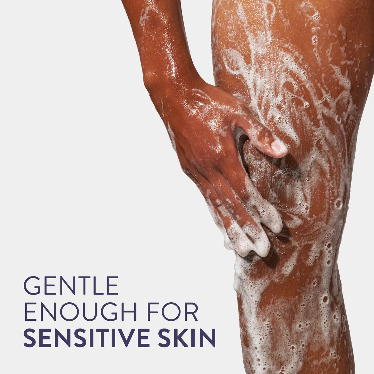 Native foam lather on hand illustrating gentle cleansing and hydration