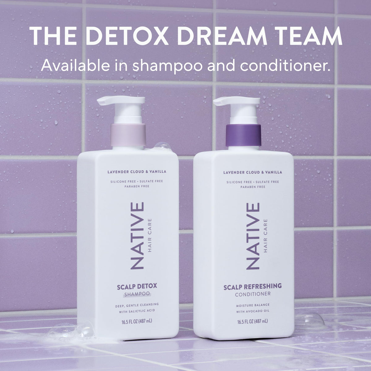 Native lavender and vanilla ingredients close-up showing calming scent benefit