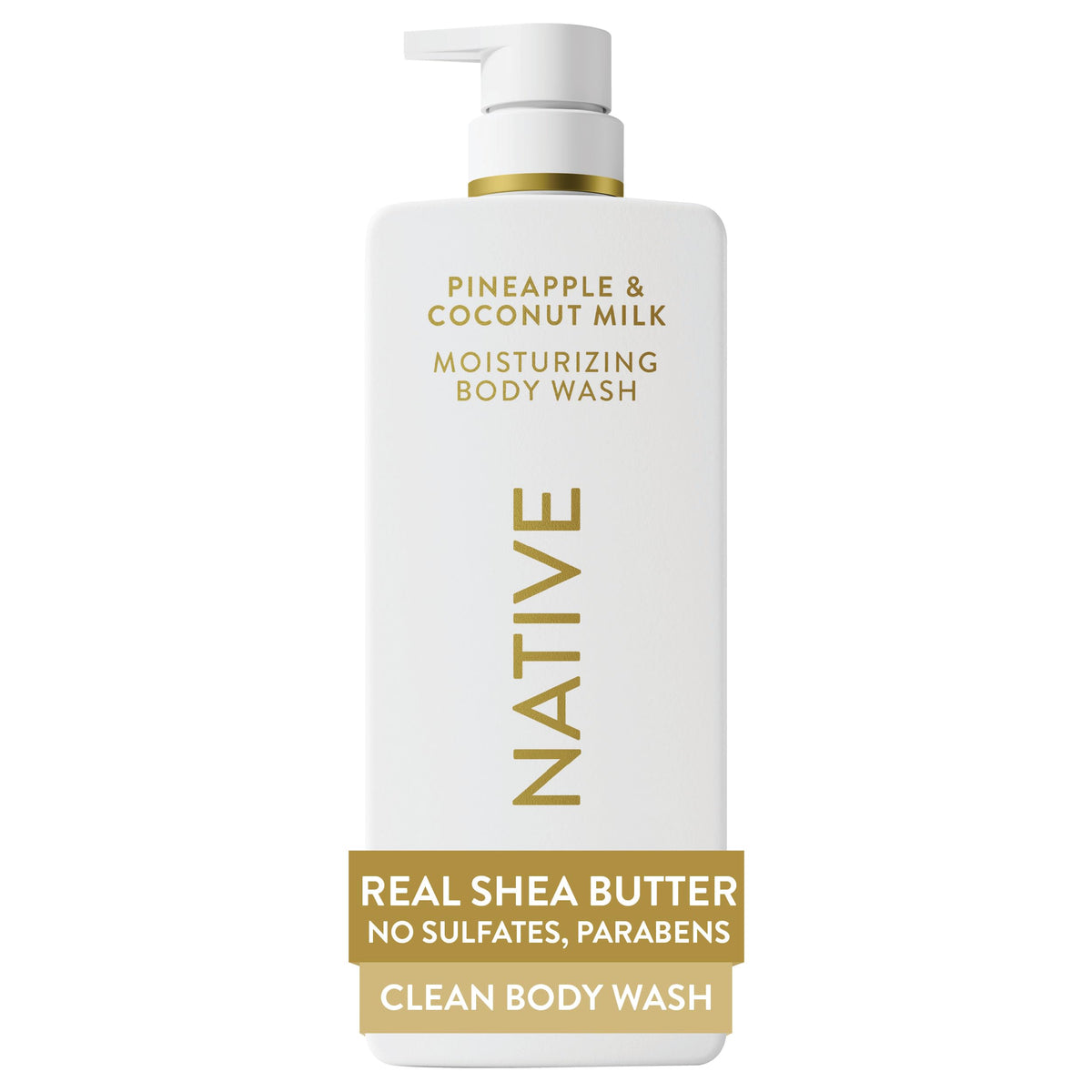Native front label on 22 oz bottle showing scent and benefits