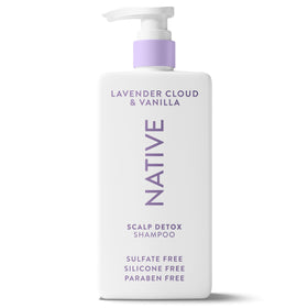 Native bottle front packaging showing Lavender Cloud & Vanilla scent benefit: gentle detox