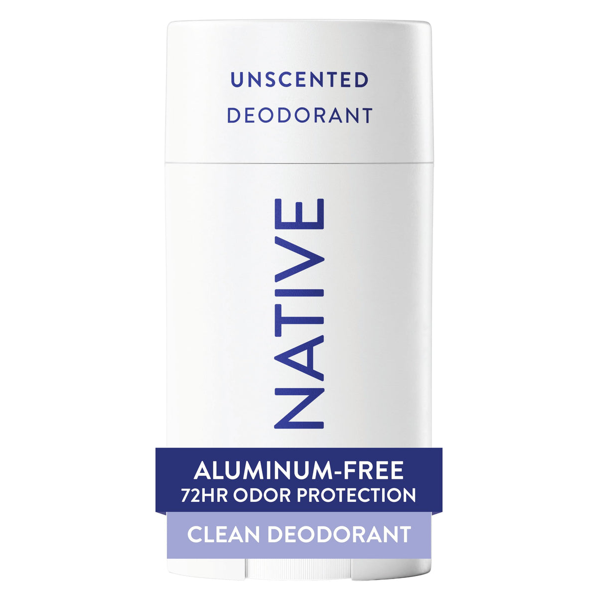 Native front packaging showing stick and label with clear benefits