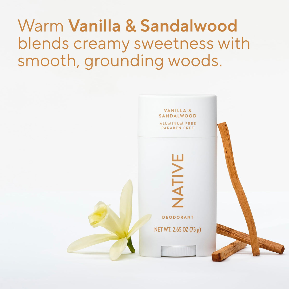 Native ingredient label highlighting naturally derived components for gentleness
