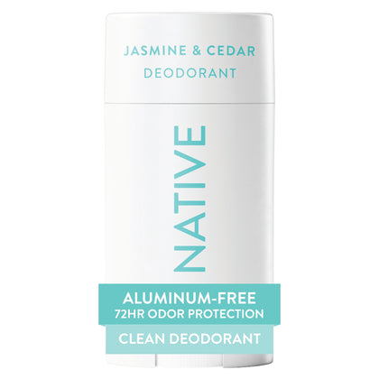 Native front packaging showing jasmine and cedar scent and size benefit