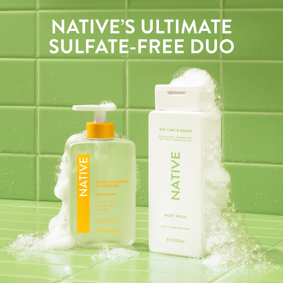Native used as bubble bath in tub showing relaxing scent and versatile use benefit